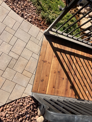 Custom Fit Paver Patio to Wood Bridge in Southern Utah
