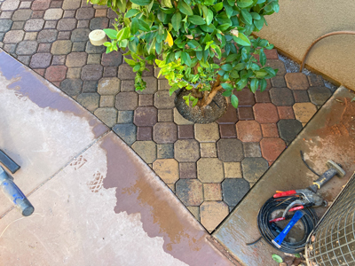 Pavers with Planter Cutout in Southern Utah