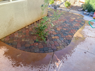 Pavers with Planter Cutouts in Southern Utah